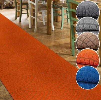 ANRO Läufer Teppich Küchenläufer Weich rutschfest anpassbar Velour Itaca Rot 65x200cm Viele Größen/Muster