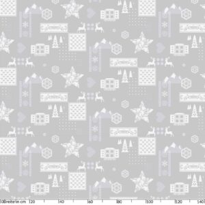Weihnachtstischdecke Weihnachtsstimmung Silber abwischbar Wachstuch Wachstuchtischdecke