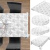 Wachstuch Tischdecke Silber Rankenmuster abwaschbare Tischdecke Wachstuch Gartentischdecke