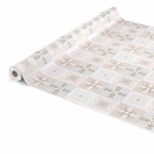 Tischdecke Vintage Fliesenoptik Grau Silber abwaschbar Wachstuch Wachstuchtischdecke