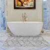 Badematte Weichschaummatte Bad Mosaiksteine Grau Badteppich Breite 130cm Meterware