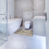Badematte Weichschaummatte Bad Steine Kieselsteine Grau Breite 65cm Meterware