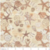 Weichschaummatte Badematte Badezimmermatte Seestern Muscheln Beige Breite 65cm Meterware