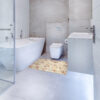 Weichschaummatte Badematte Badezimmermatte Seestern Muscheln Beige Breite 65cm Meterware