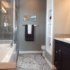 Badematte Weichschaummatte Bad Mosaiksteine Steine in Grau Breite 65cm Meterware