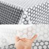 Tischdecke abwaschbar Lace Vinyl Häkel Spitze Optik Blumen Kamille Weiß