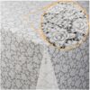 Tischdecke abwaschbar Lace Vinyl Häkel Spitze Optik Rosen Anthrazit Rosen Weiß