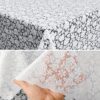 Tischdecke abwaschbar Lace Vinyl Häkel Spitze Optik Rosen Anthrazit Rosen Weiß