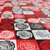 Wachstischdecke abwaschbar Rosen PopArt Retro Style Rot Schwarz Weiß Wachstuch Wachstuchtischdecke