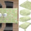 Wachstuch Tischdecke Patchwork Kamille Blumen Grün Tischdecke abwaschbar Wachstischdecke Gartentischdecke