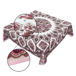 Tischdecke Blumenstrauß Rosa Bordeaux 136 x 136 cm