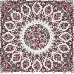 Tischdecke Blumenstrauß Rosa Bordeaux 136 x 136 cm