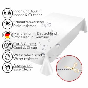 Wachstuch Tischdecke abwaschbar Wachstischdecke Weiß Uni Matt
