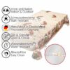 Weihnachtstischdecke abwaschbare Tischdecke Weihnachten Weihnachtskutsche Beige