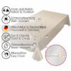 Wachstuchtischdecke Tischdecke abwaschbar Leinenoptik in Beige Wachstuch Gartentischdecke