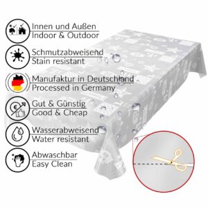 Weihnachtstischdecke Weihnachtsstimmung Silber abwischbar Wachstuch Wachstuchtischdecke