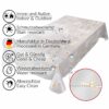 abwaschbare Tischdecke Patchwork Kamille Blumen Grau Wachstuch Wachstuchtischdecke