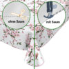 Tischdecke Sakura mit Vogel Weiß abwaschbar Wachstuch Wachstuchtischdecke