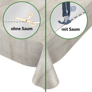 Tischdecke Holzoptik Grau Beige abwischbar Wachstuch Wachstuchtischdecke