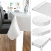 Tischdecke Punkte Relief Textiloptik Weiß abwaschbar Wachstuch Wachstuchtischdecke