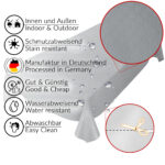 Tischdecke Punkte Relief Textiloptik Silber abwischbar Wachstuch Wachstuchtischdecke