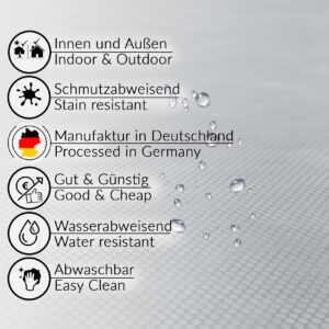 Tischdecke Punkte Relief Textiloptik Silber abwischbar Wachstuch Wachstuchtischdecke