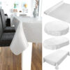 Tischdecke edle Streifen Relief Weiß abwaschbar Wachstuch Wachstuchtischdecke