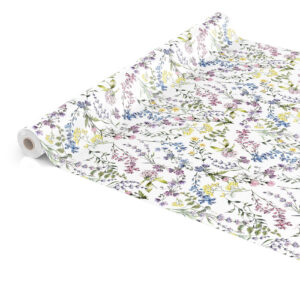 Wachstuch Tischdecke abwaschbar Feld Blumen Weiß  Wachstischdecke Outdoor Tischdecke Gartentischdecke