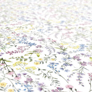 Wachstuch Tischdecke abwaschbar Feld Blumen Weiß  Wachstischdecke Outdoor Tischdecke Gartentischdecke