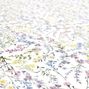 Wachstuch Tischdecke abwaschbar Feld Blumen Weiß  Wachstischdecke Outdoor Tischdecke Gartentischdecke
