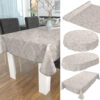 Tischdecke Barock Rankenmuster Beige abwaschbar Wachstuch Wachstuchtischdecke