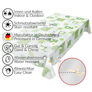 Tischdecke Karo Kamille Grün abwischbar Wachstuch Wachstuchtischdecke