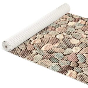 Badematte Weichschaummatte Kieselsteine Mehrfarbig Breite 80cm Meterware Schaummatte Bad