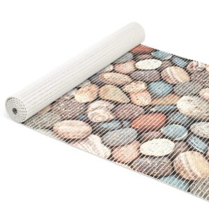 Badematte Weichschaummatte Badläufer Steine Kiesel Mehrfarbig Breite 65cm Meterware