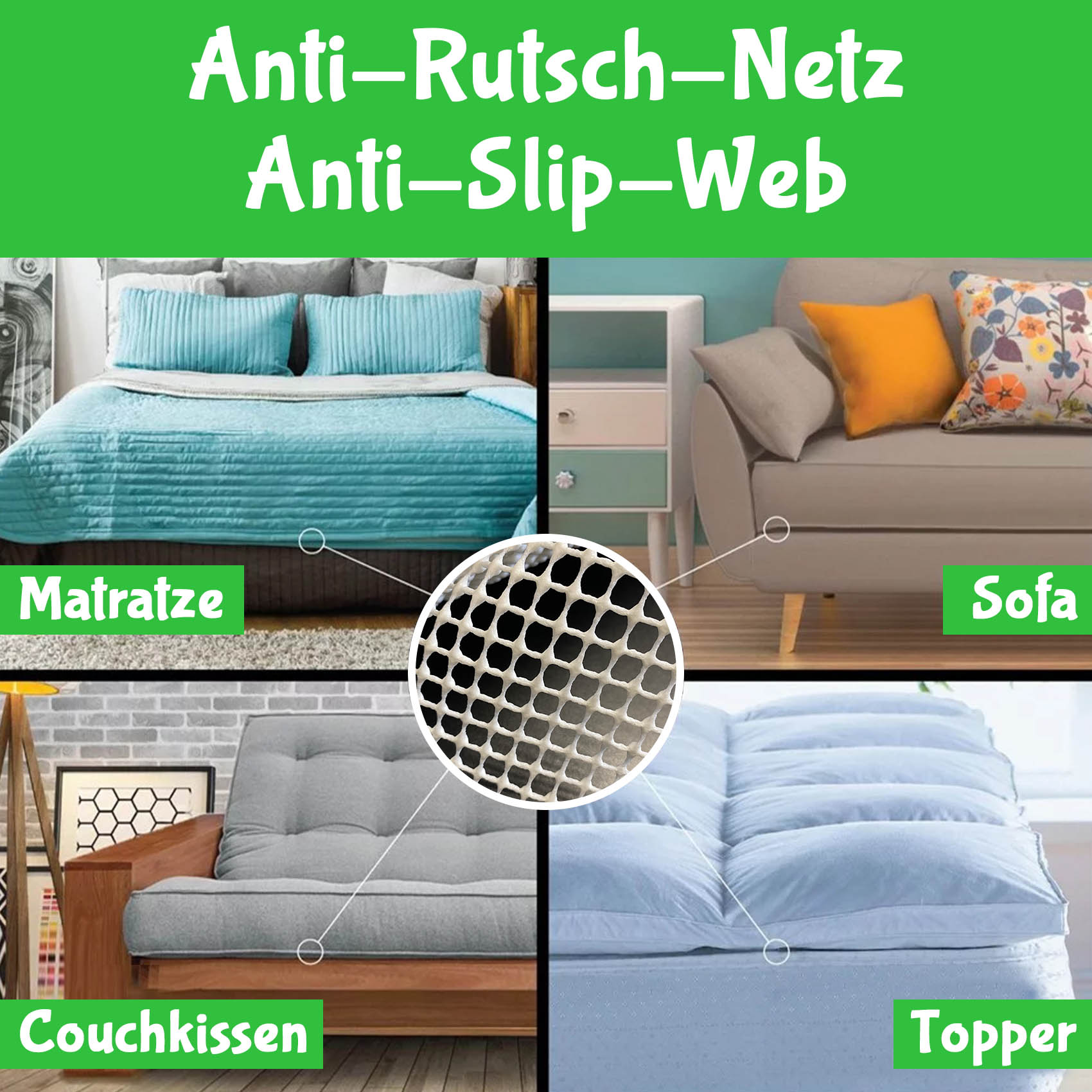  Antirutschmatte Mehrzweck, Anti Rutsch Teppichunterlage  Schubladenmatte Teppichstopper Rutschschutz Unterlage für Teppich  Schubladen Auto Küche, Zuschneidbar (50x300cm, Schwarz)