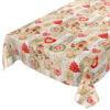 abwaschbare Tischdecke Weihnachten Herz Stern Tanne Rot Wachstuch Wachstuchtischdecke – 100x140cm, Schnittkante