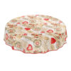 2143006_Product abwaschbare Tischdecke Weihnachten Herz Stern Tanne Rot Wachstuch Wachstuchtischdecke – Rund 120cm, Paspelband (Eingefasst)