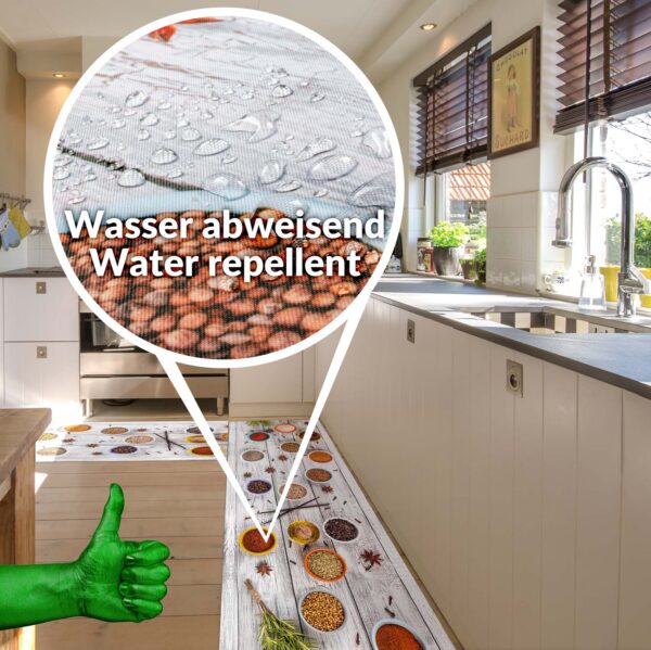 Küchenläufer isolierend Boden Läufer abwaschbar Textil + PVC rutschfest Gewürze Mehrfarbig 50cm Breit – 100cm
