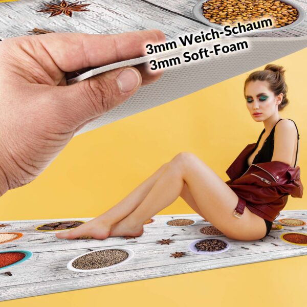 Küchenläufer isolierend Boden Läufer abwaschbar Textil + PVC rutschfest Gewürze Mehrfarbig 50cm Breit – 100cm