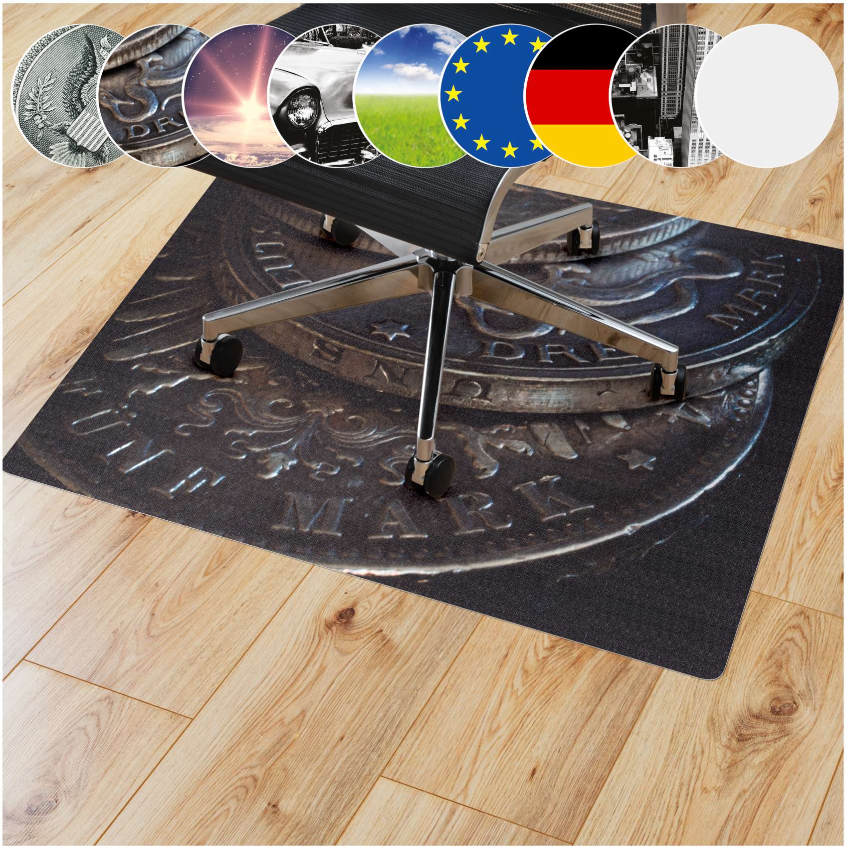 3453112_Product Bodenschutzmatte Schreibtisch Stuhl Unterlage Bürostuhlunterlage 8 Designs – Deutsche Mark, 90x120cm