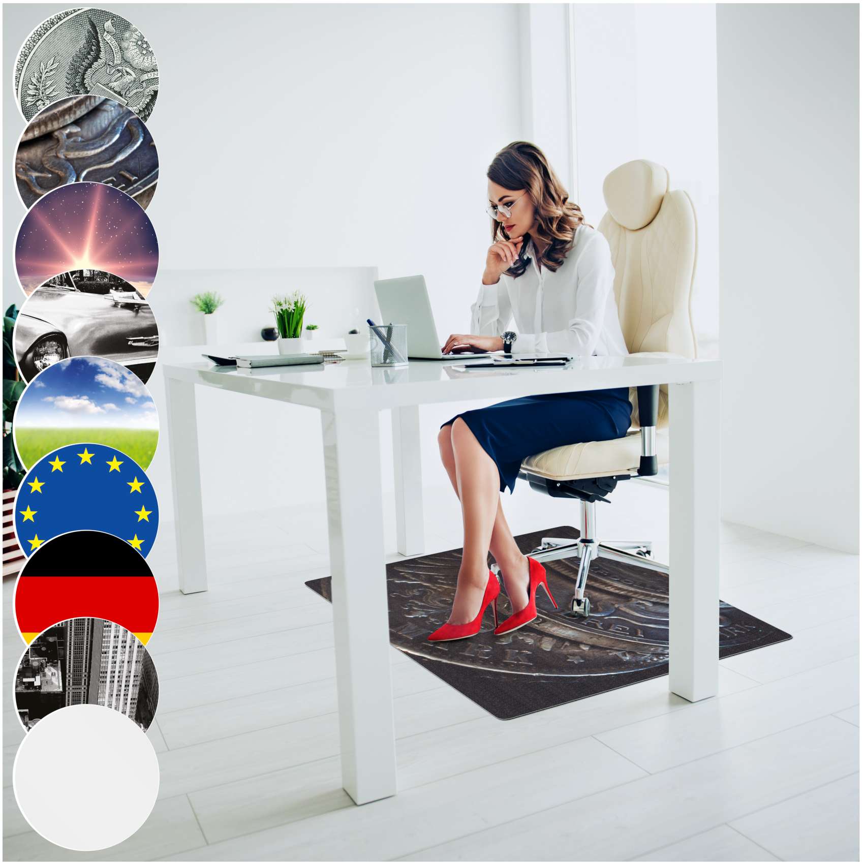 3453113_Product Bodenschutzmatte Schreibtisch Stuhl Unterlage Bürostuhlunterlage 8 Designs – Deutsche Mark, 90x120cm