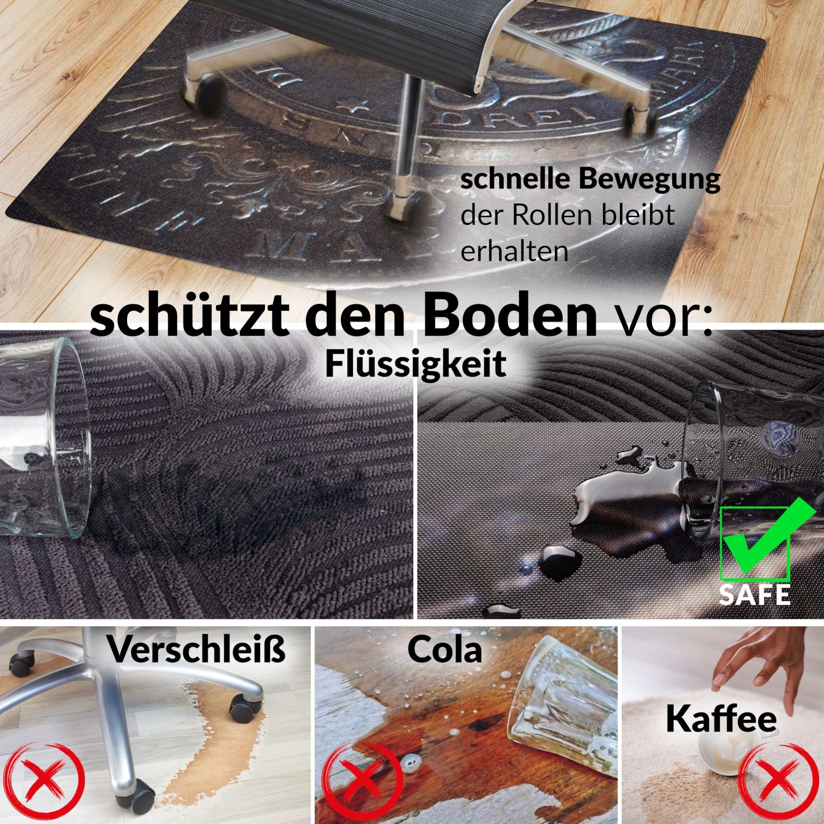 3453116_Product Bodenschutzmatte Schreibtisch Stuhl Unterlage Bürostuhlunterlage 8 Designs – Deutsche Mark, 90x120cm