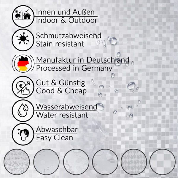 Durchsichtige Tischdecke Karo Klein 0,2 mm Halb-Transparent Glasklar, transparent – 100x137cm, Schnittkante