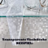 Durchsichtige Tischdecke Karo Klein 0,2 mm Halb-Transparent Glasklar, transparent – 100x137cm, Schnittkante