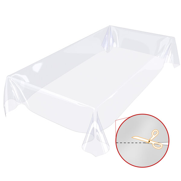 Durchsichtige Tischdecke transparent Tischfolie Tischschutzfolie Schutzfolie 140cm Breite – 100x140cm, Schnittkante