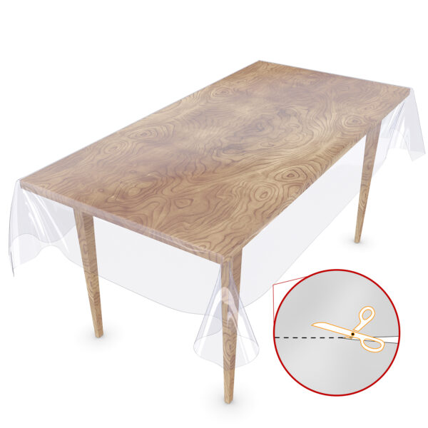 Durchsichtige Tischdecke transparent Tischfolie Tischschutzfolie Schutzfolie 140cm Breite – 100x140cm, Schnittkante