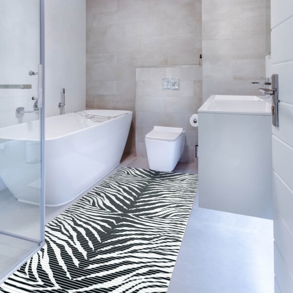 Weichschaummatte Badematte Schaummatte Bad Zebra Muster Breite 65cm Meterware – 100x65cm