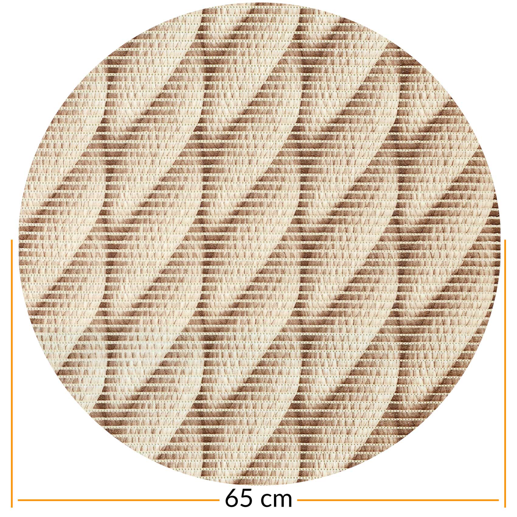 Badematte Weichschaummatte Badläufer Jute Marine Seil Beige Breite 65 cm Meterware – rund-65cm