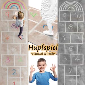 Spielmatte Hüpfspiel Hüpfkästchen Spielteppich Himmel und Hölle Küchenläufer