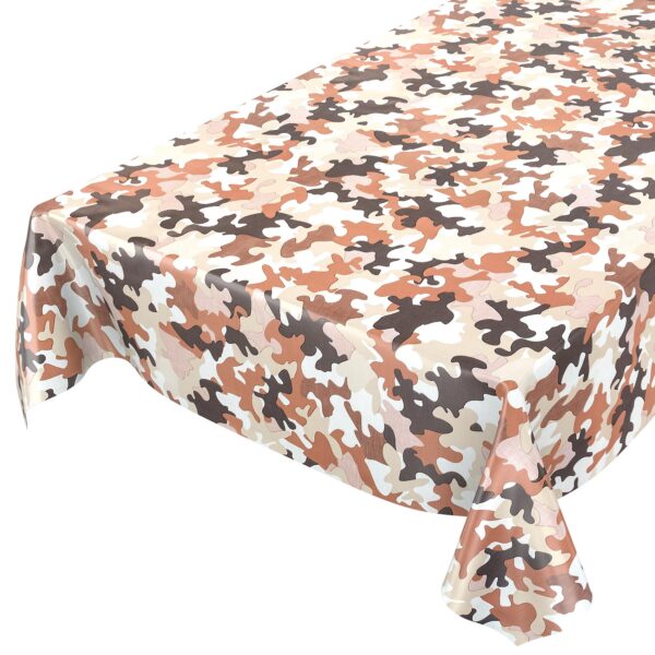 Wachstuch Tischdecke abwaschbar Military Camouflage Braun Wachstischdecke Gartentischdecke – 100x140cm, Schnittkante